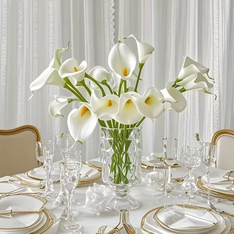 12pcs White Calla Lilies Artificial Flowers