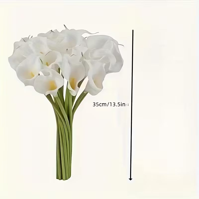 12pcs White Calla Lilies Artificial Flowers