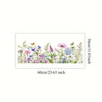 Color butterfly flowers and green plants electrostatic window decal