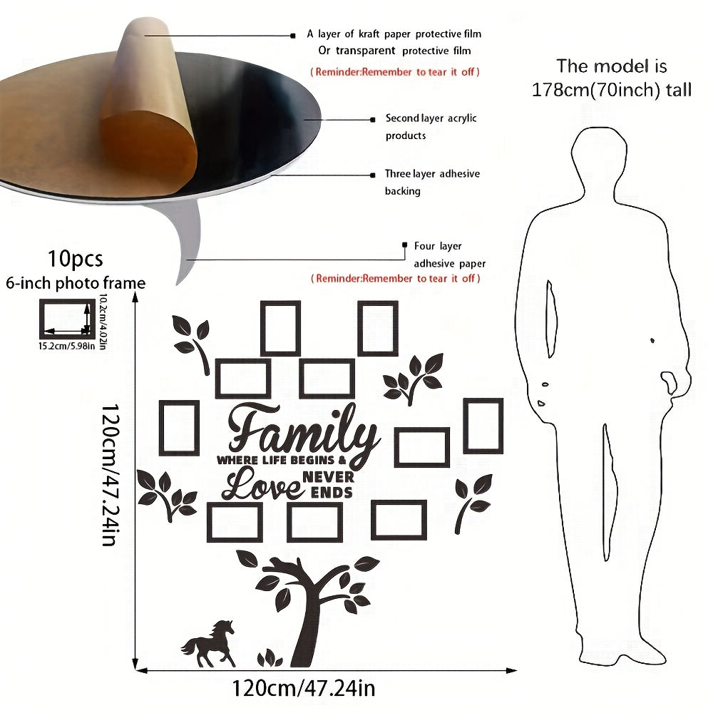 A Set of Mirror-Finish Acrylic Puzzle Photo Trees