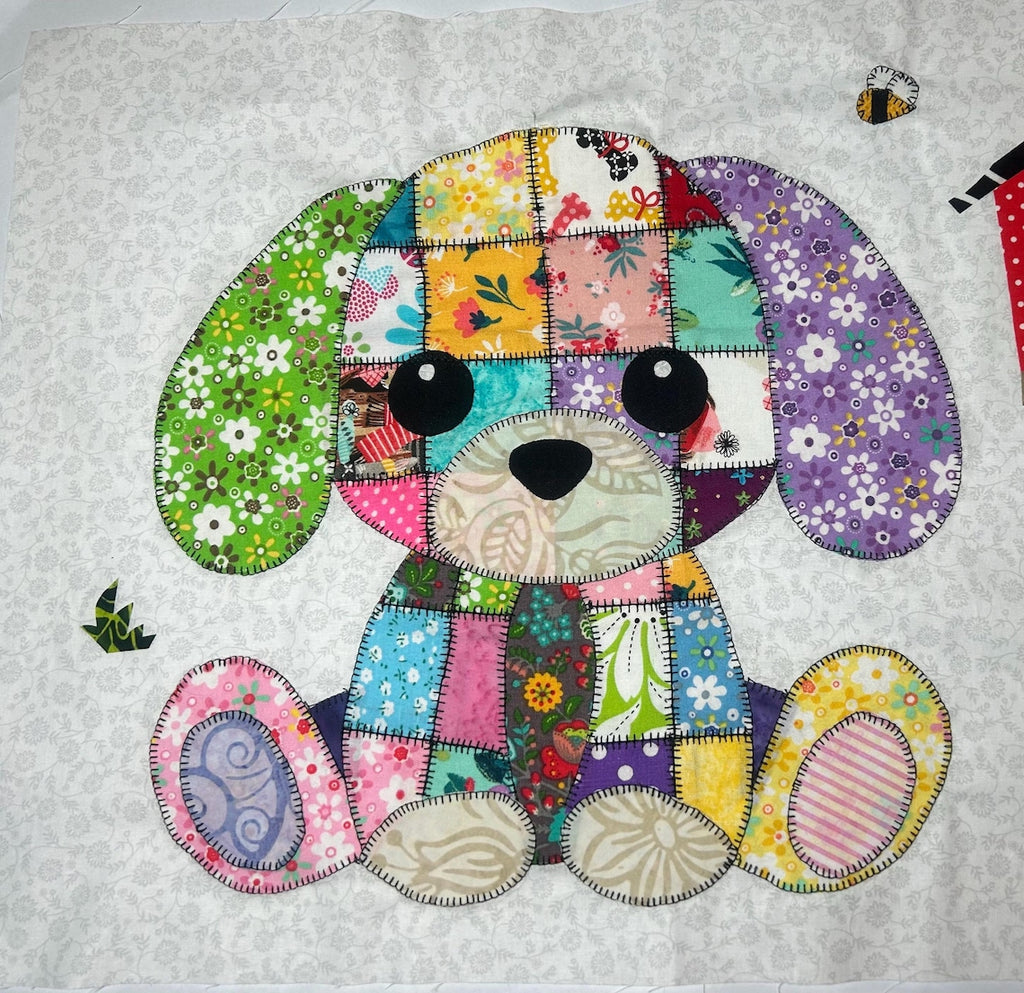 Patchwork Puppy Quilt Pattern PDF – Instant Download Baby Blanket or Wall Hanging