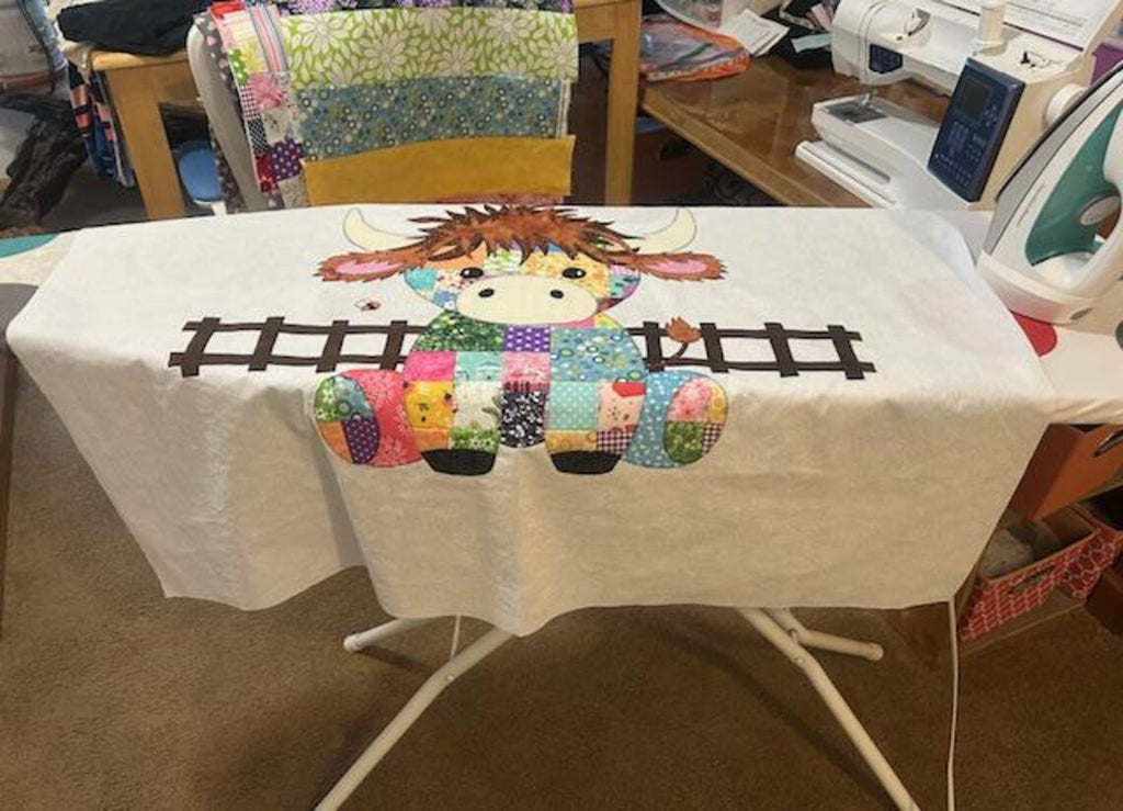 Jumbo Patchwork Highland Cow Baby Blanket Quilt Pattern | PDF Applique Design