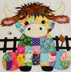 Jumbo Patchwork Highland Cow Baby Blanket Quilt Pattern | PDF Applique Design