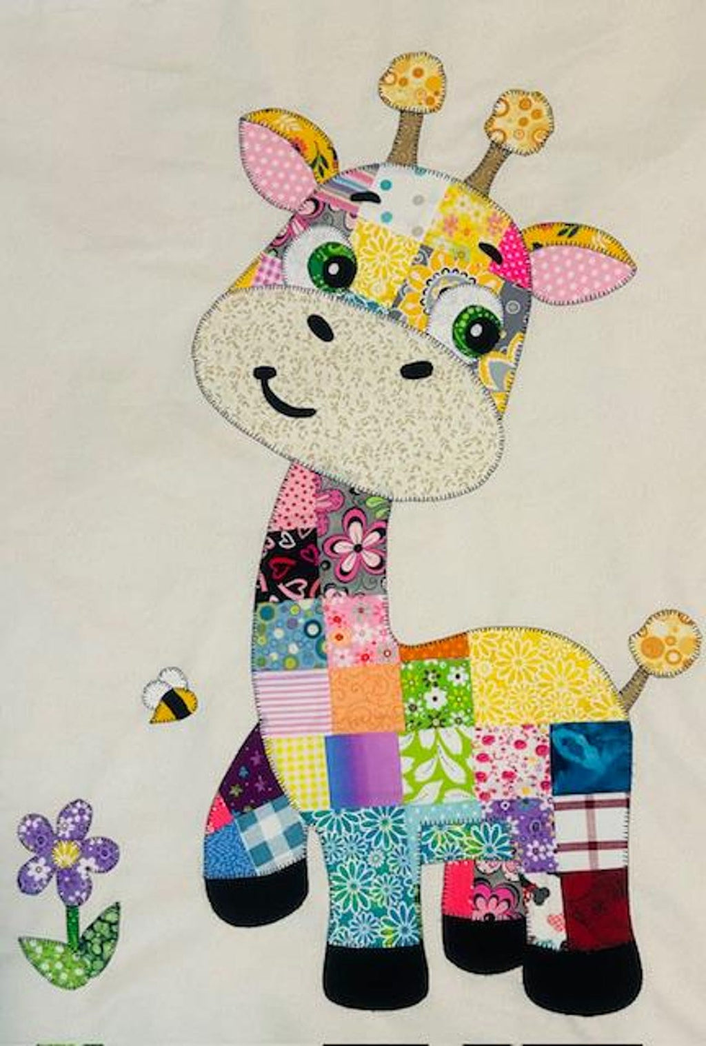 Patchwork Giraffe Quilt Pattern: Applique Baby Blanket, Wall Hanging PDF Download