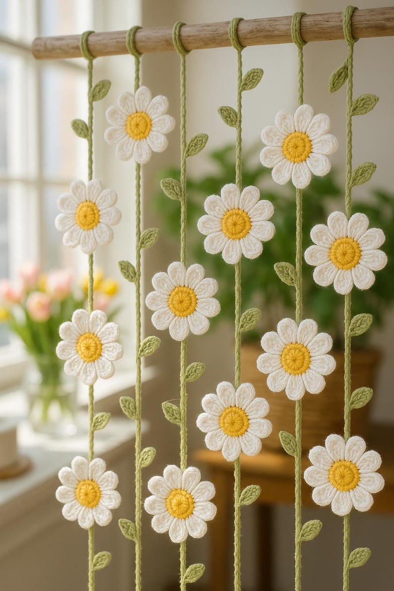 Daisy flower Garland Crochet Pattern PDF Version