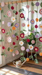 2 in 1 Flower Curtain Crochet Pattern, English PDF Version